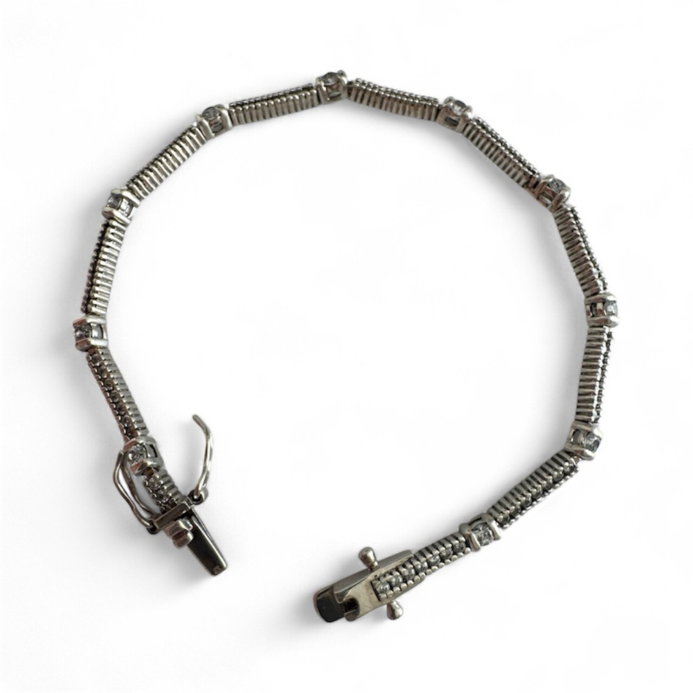 Sterling Silver Bracelet by Tocara 925 with DiAmi stones medium size
